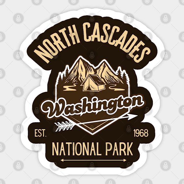 North Cascades National Park Sticker by Indieteesandmerch